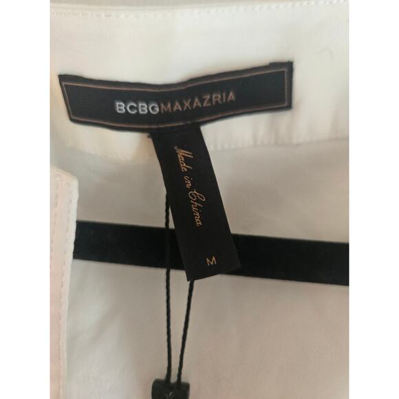 BCBGMAXARZIA Womens Woven Cotton White Top Size M NWT - Picture 3 of 9